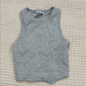Zara Heather Gray Crop Top